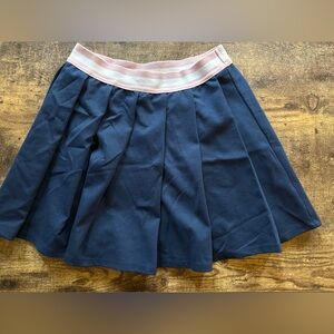 Art Class Pink Striped Waist Blue Pleated Stretch Skirt Girls 10/12